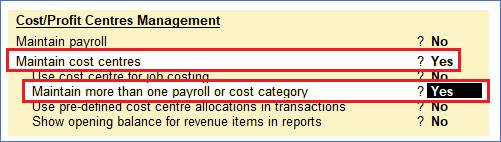 Cost Centre and Cost Category in TallyERP9
